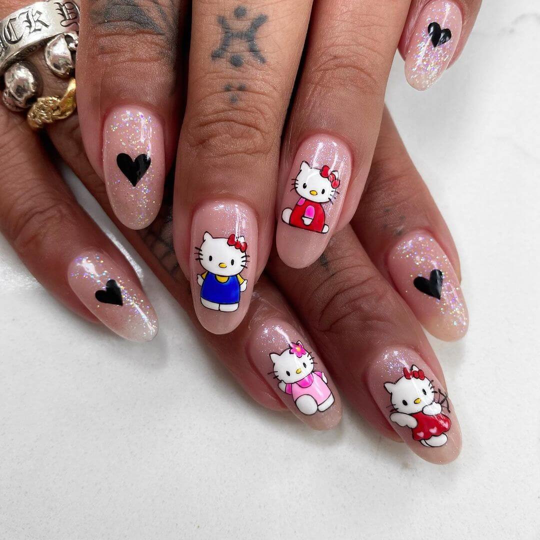 Cute Playful Visual Idea — Red Hello Kitty Nails 2027