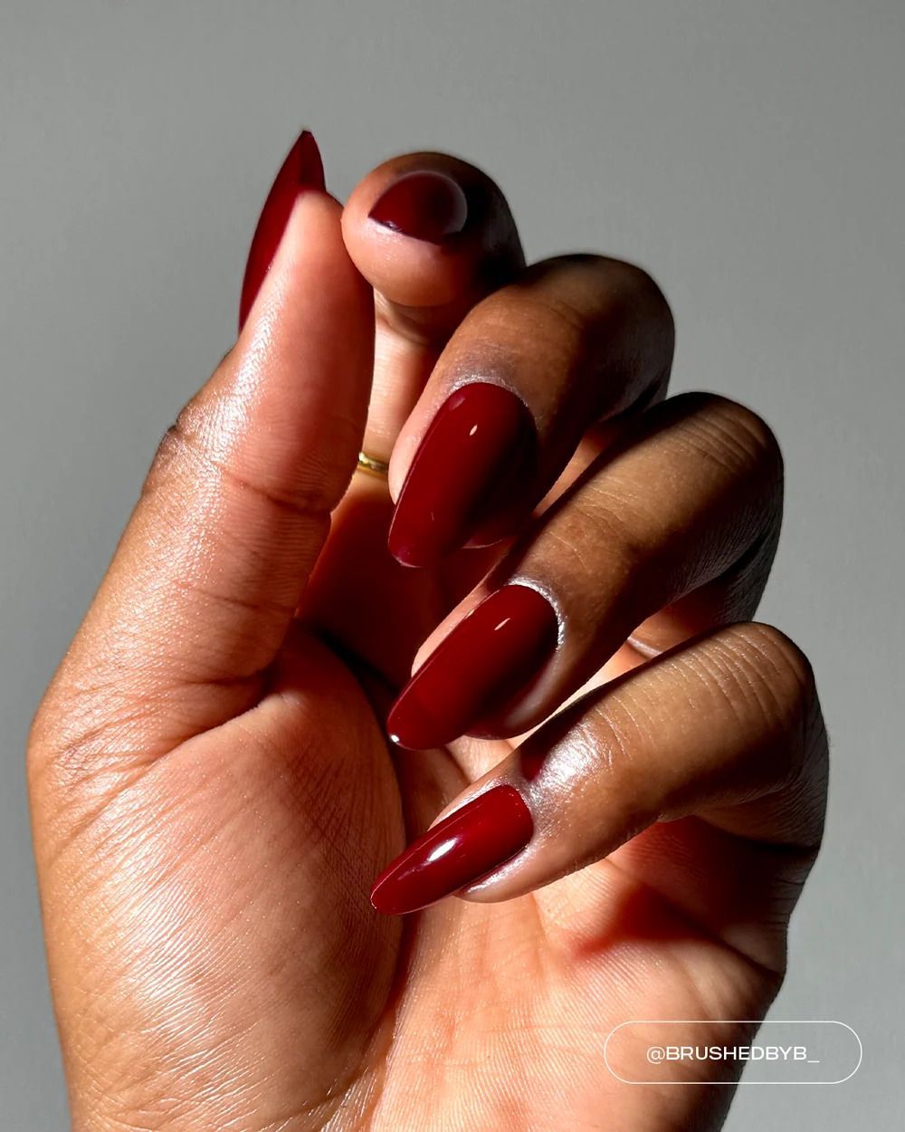 Deep Burgundy Cool Undertones Stiletto Nails Deep Burgundy Cool Undertones Stiletto Nails — Winter Nail Colors 2027 for Dark Skin