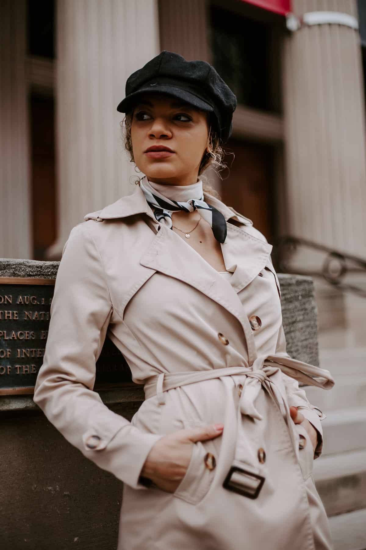 Layered Accessories: Trench Coat with Scarf and Cap Layered Accessories: Trench Coat with Scarf and Cap — Trench Coats 2027