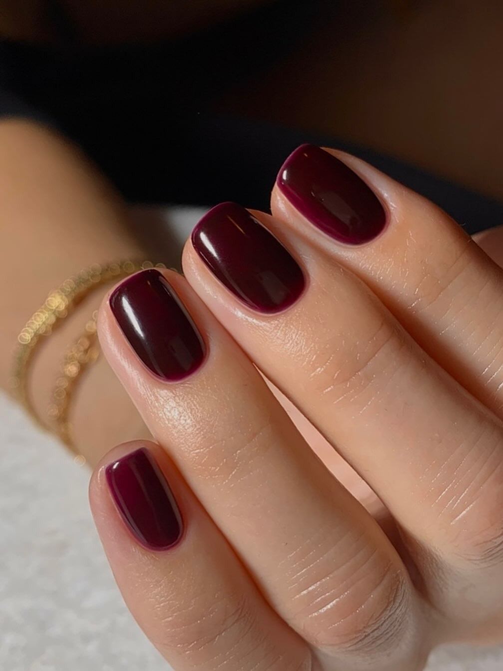 Rich Deep Burgundy Red Gloss Nails — Garnet Nails 2027