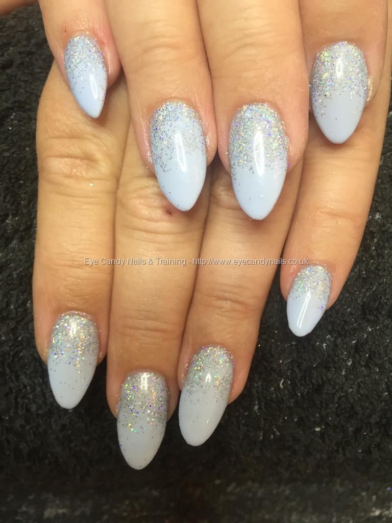 Medium Oval Silver Glitter Gradient Nails Medium Oval Silver Glitter Gradient Nails — Blue Duck Nails 2027
