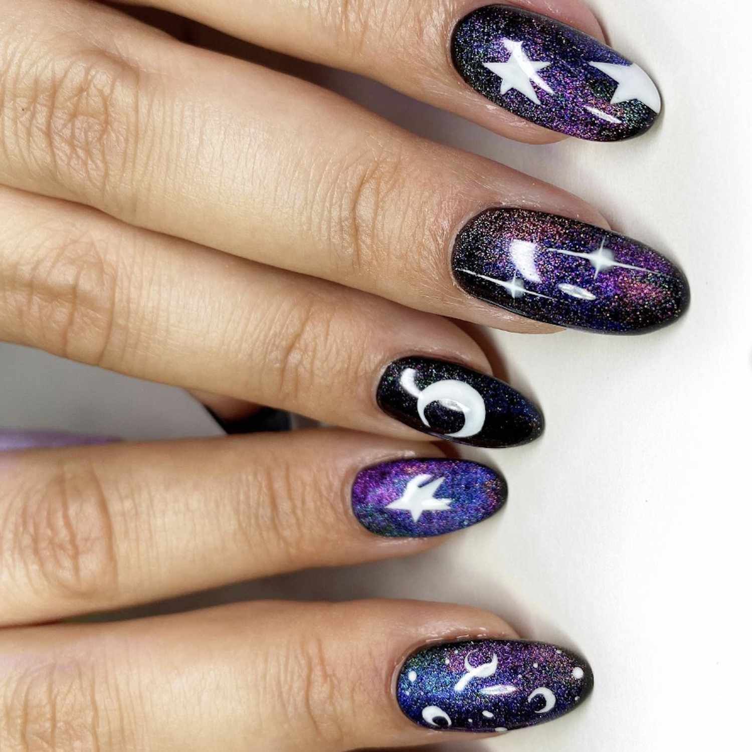 Celestial Theme Visual Idea — Moon and Stars Nails 2027