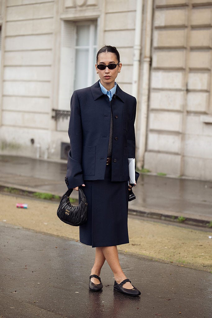 Navy Blazer and Skirt Set with Knit Vest for a Sophisticated Brunch Navy Blazer and Skirt Set with Knit Vest for a Sophisticated Brunch — Brunch Outfits 2027
