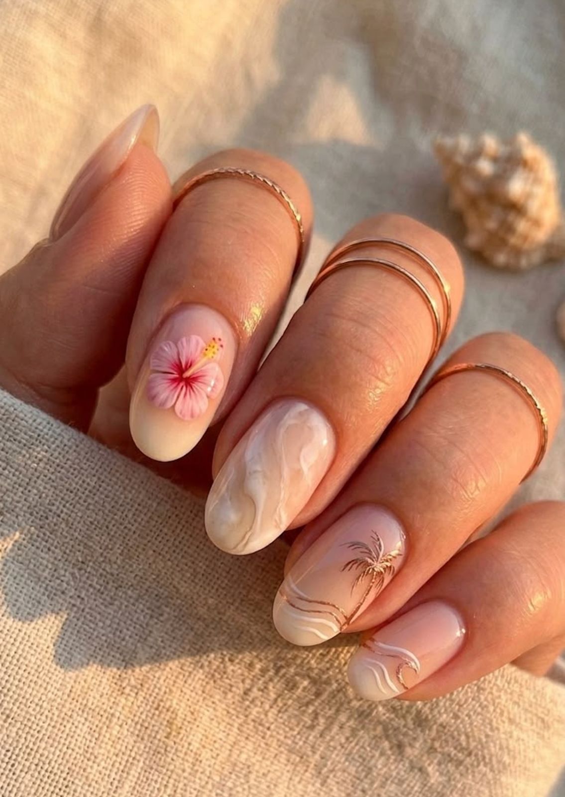 Textured Floral Vacation Nails Textured Floral Vacation Nails — Miami Nails 2027