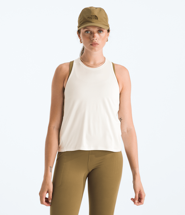 Neutral Toned Tank Top and Olive Green Leggings — Gym Outfits 2027