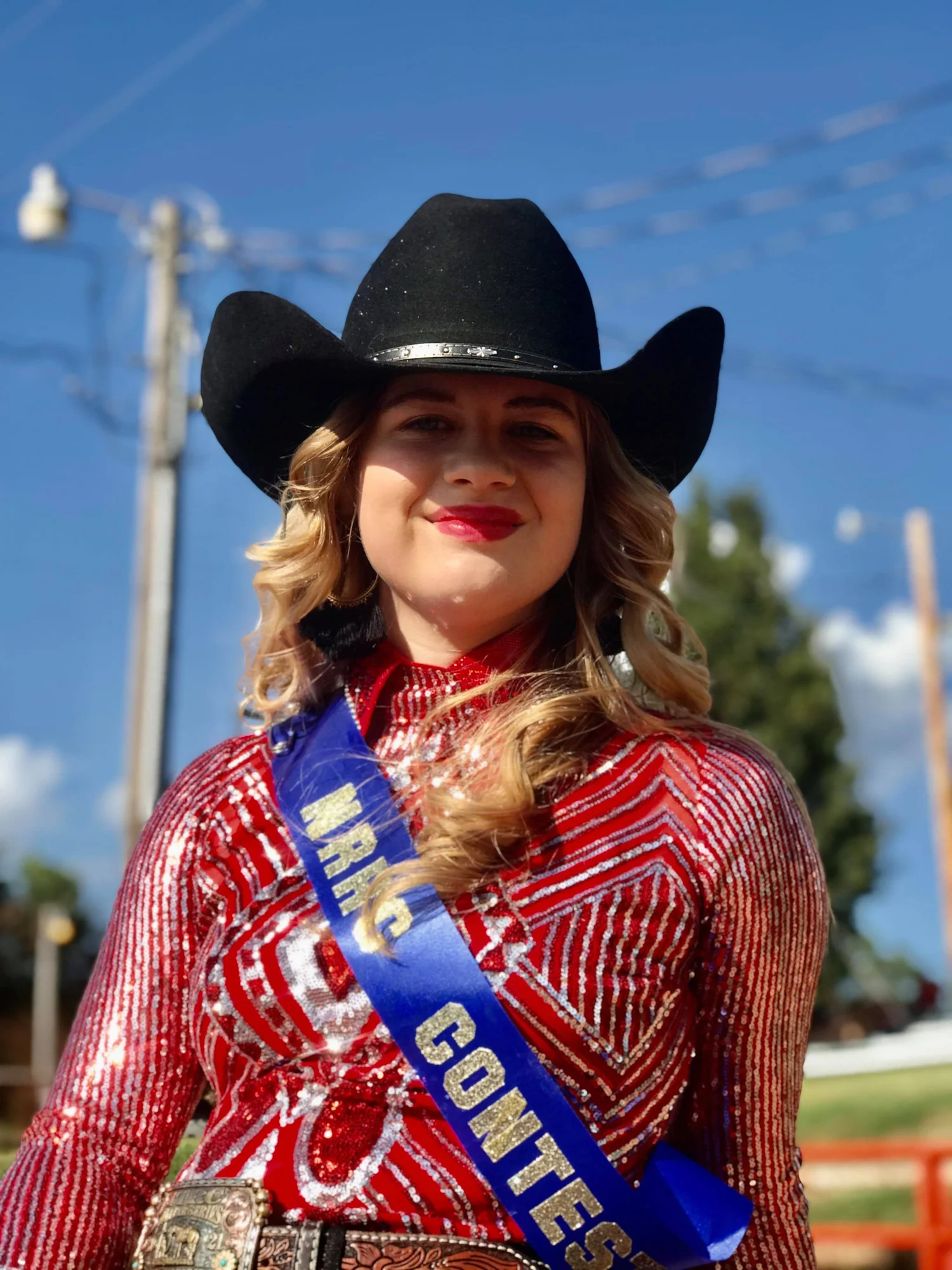 Sparkling Red Sequin Top with 'Mrs. Contestant' Sash Sparkling Red Sequin Top with 'Mrs. Contestant' Sash — Rodeo Outfits 2027