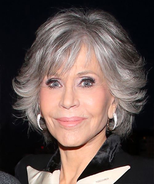 Chin Feathered Layers for a Soft Gray Bob Chin Feathered Layers for a Soft Gray Bob — Gray Bob 2027