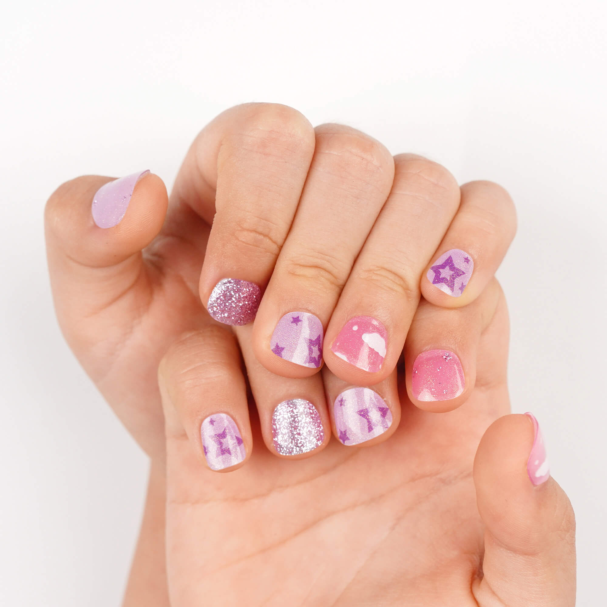 Purple Pink Glitter Sparkle — Nails 2027 for Kids