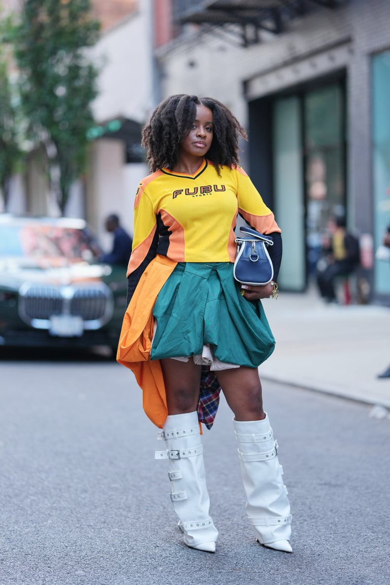 Color Pop: Draped Skirt with Bright Top Color Pop: Draped Skirt with Bright Top — Streetwear Outfits 2027