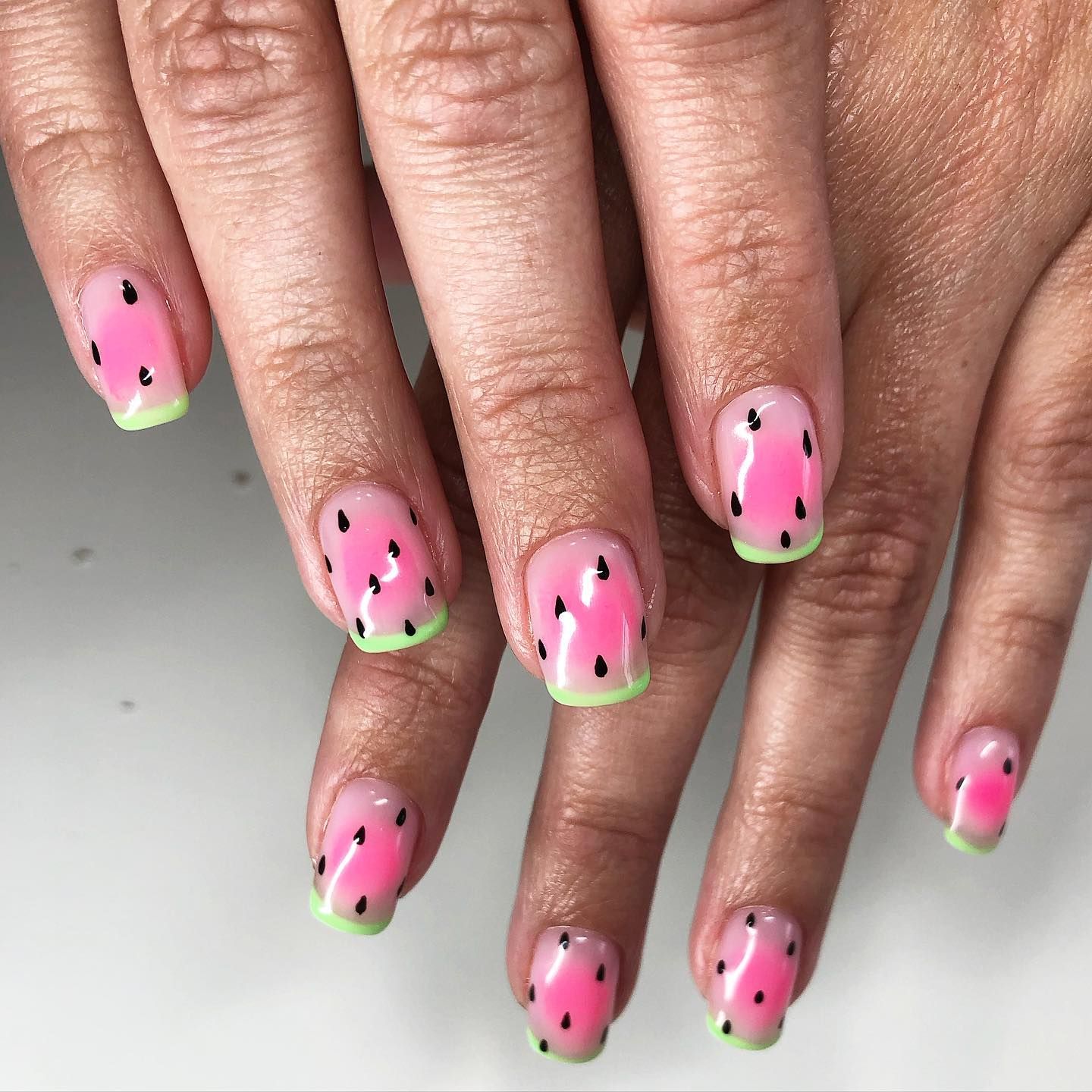 Green French Tip Watermelon Slices Green French Tip Watermelon Slices — Watermelon Nails 2027
