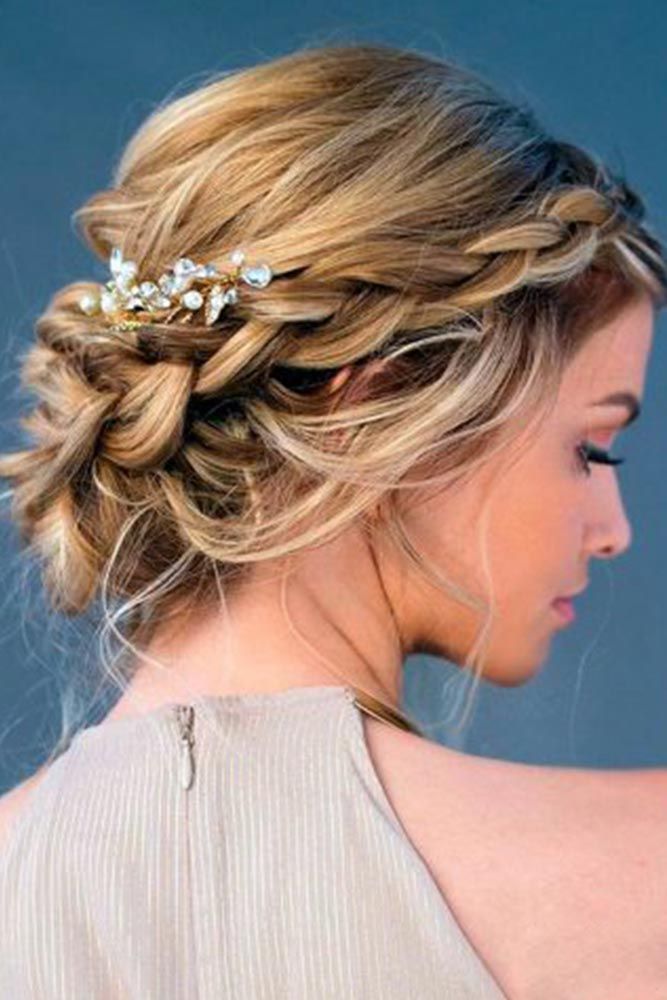 Honey Blonde Updo with Pearl Accessory — Graduation Updos 2027