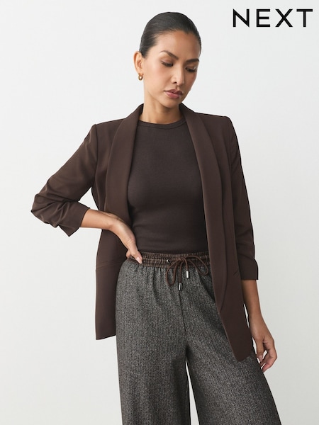 Brown Blazer with Grey Trousers for Tailored Office Style — Office Outfits for Women 2027