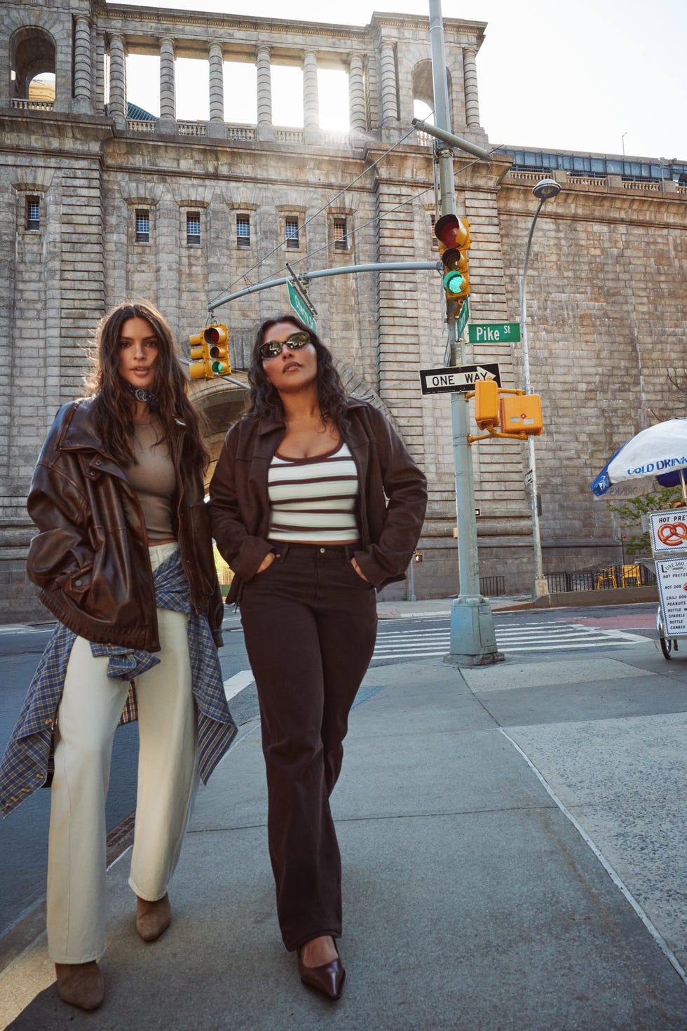 Oversized Brown Leather Jacket with White Pants Oversized Brown Leather Jacket with White Pants — Downtown Girl Outfits 2027
