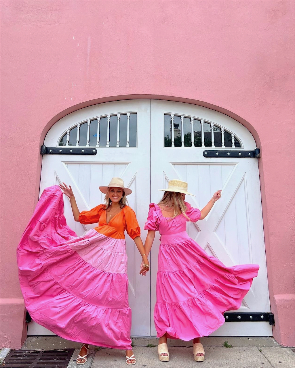 Tiered Maxi Dresses with Straw Hats and Espadrilles Tiered Maxi Dresses with Straw Hats and Espadrilles — Charleston Outfits 2027