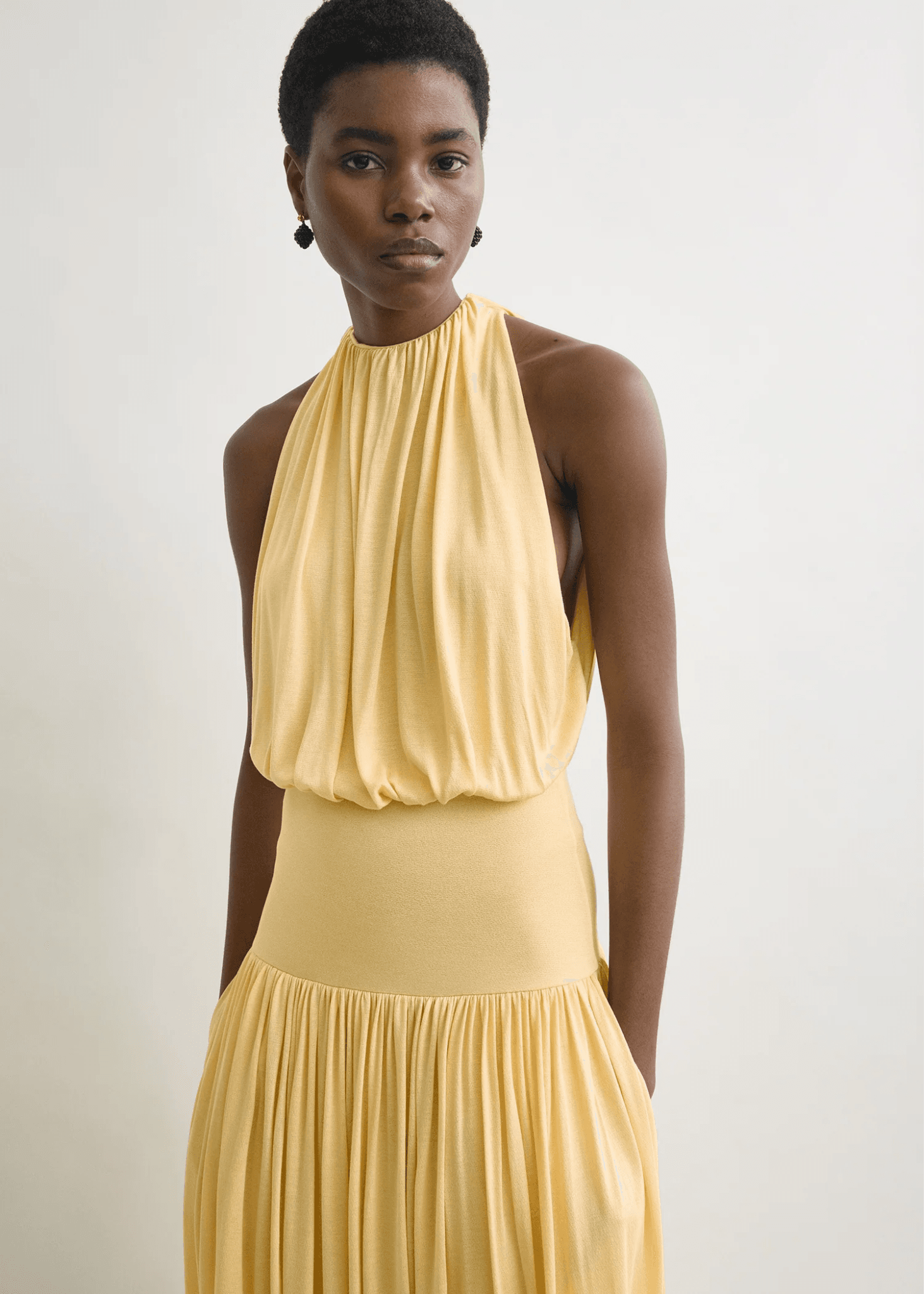 Halter Neck Gathered Dress Outfit Idea Halter Neck Gathered Dress Outfit Idea — Wedding Guest Dresses 2027