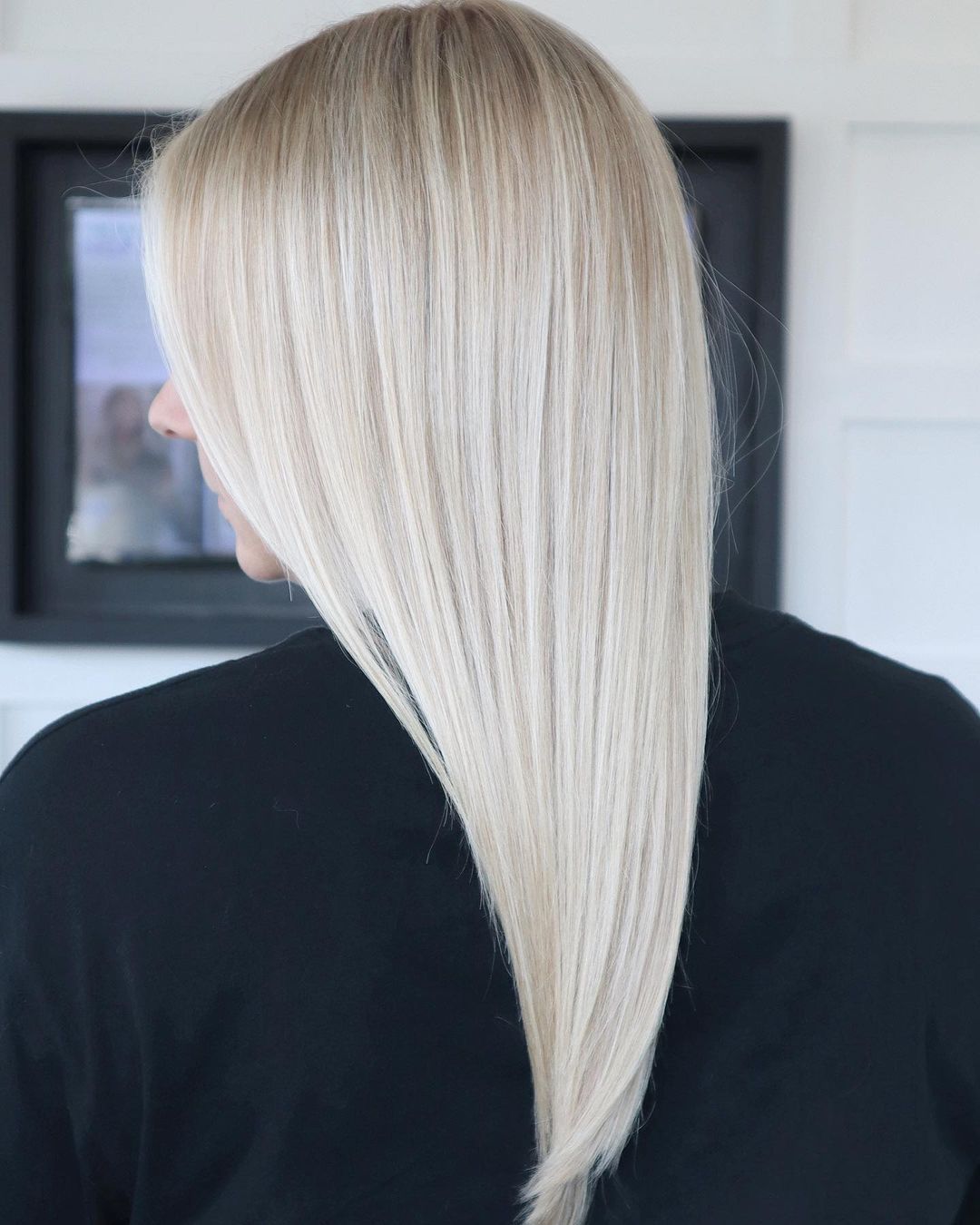 Smooth Platinum Blonde Blowout — Blonde Hair 2027 for Hazel Eyes