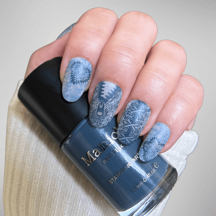 Muted Blue-Grey Satin Matte with Glitter Muted Blue-Grey Satin Matte with Glitter — Denim Nails 2027
