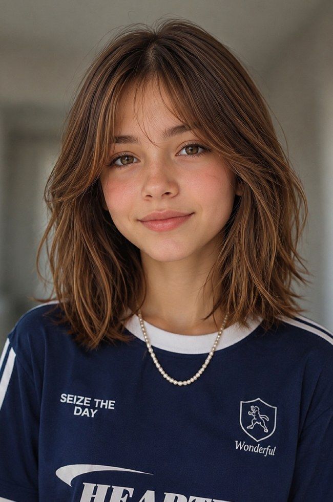 Medium Brown Shag With Curtain Bangs — Haircuts 2027 for Teenage Girls