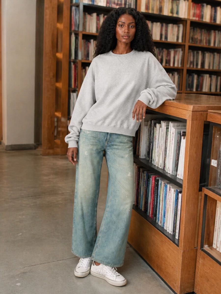 Effortless Street Style with an Oversized Sweatshirt and Jeans Effortless Street Style with an Oversized Sweatshirt and Jeans — Golden Goose Outfits 2027