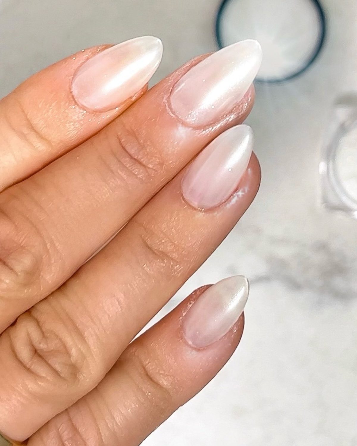 Medium Almond Pearlescent Shimmer Medium Almond Pearlescent Shimmer — Nurse Nails 2027