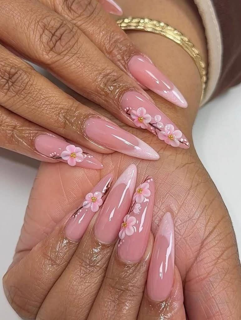 Glossy Visual Idea Glossy Visual Idea — Long Floral Nails 2027