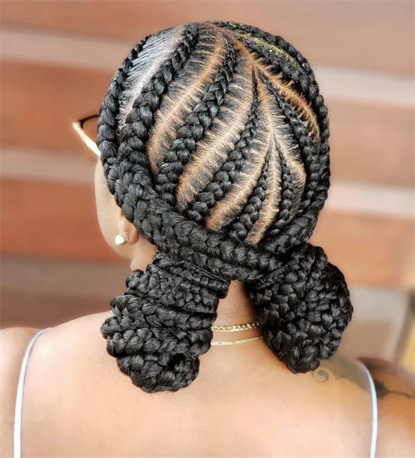 Mid-Back Layered Braids With Blonde Highlights — Tribal Braids 2027