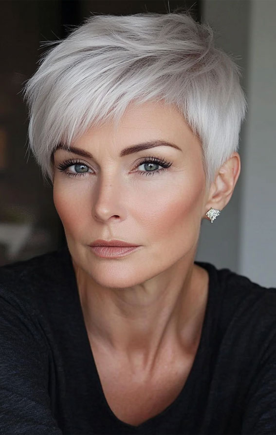 Refined Silver Pixie With Smooth Finish Refined Silver Pixie With Smooth Finish — Pixie 2027 for Women Over 40