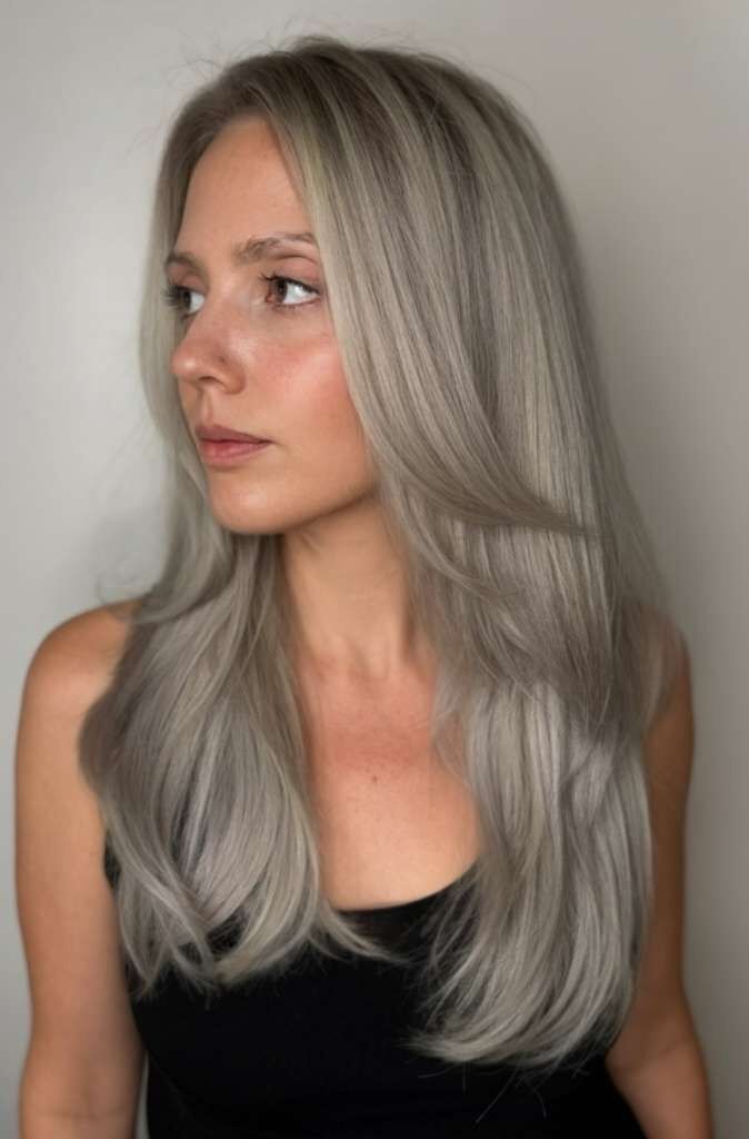 Long Visual Idea Long Visual Idea — Balayage on Gray Hair 2027
