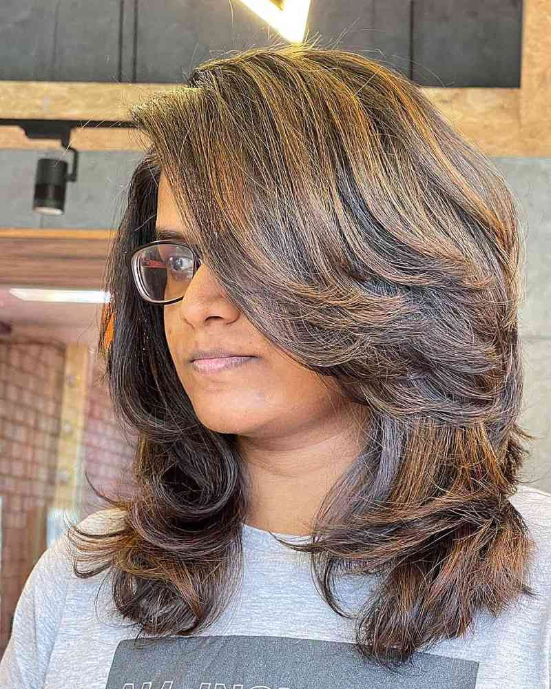 Polished Blowout With Chunky Streaks Polished Blowout With Chunky Streaks — Chunky Blonde Highlights on Brown Hair 2027