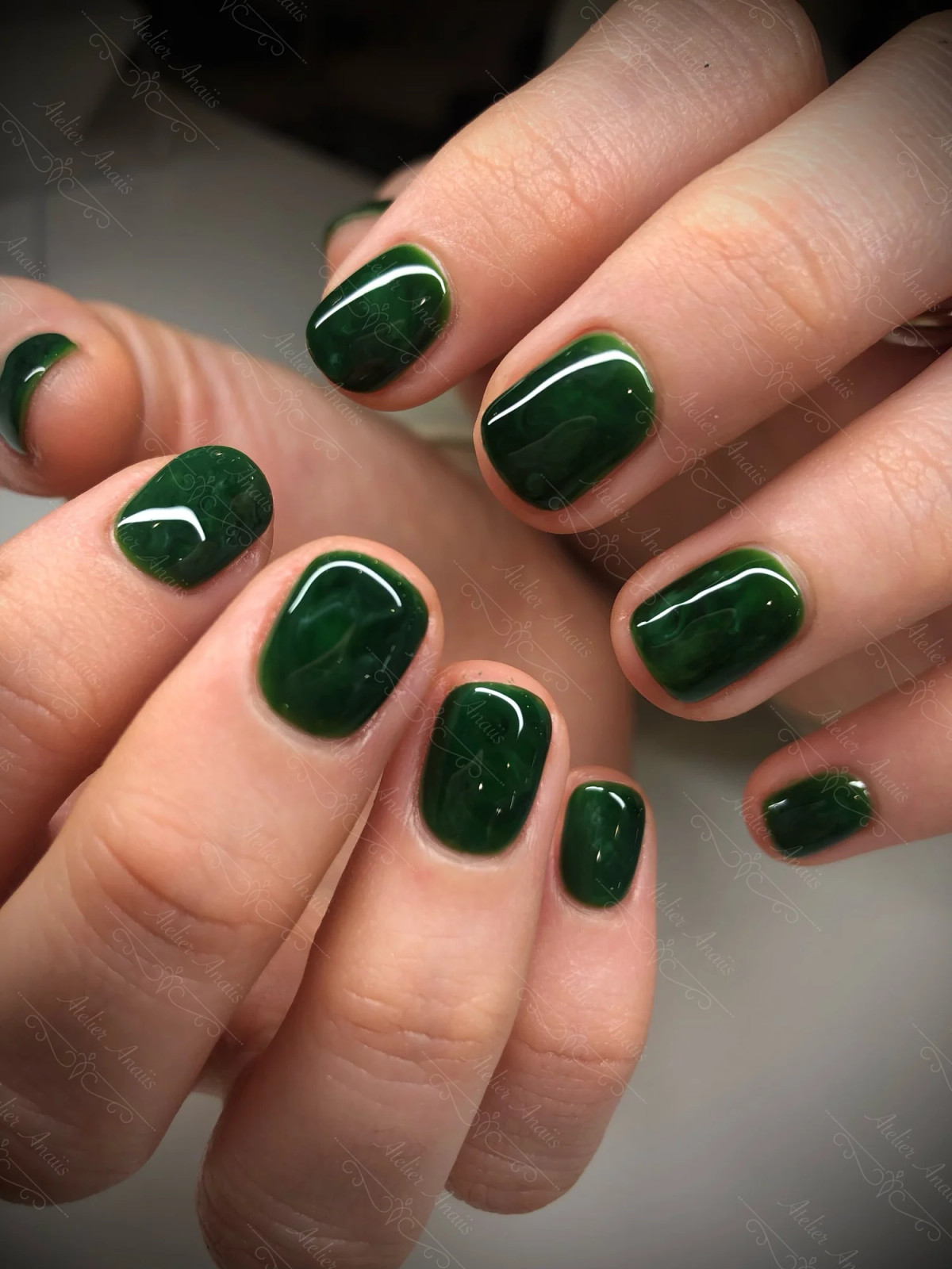Deep Emerald Green Jelly Short Square Deep Emerald Green Jelly Short Square — Nails That Last 2027