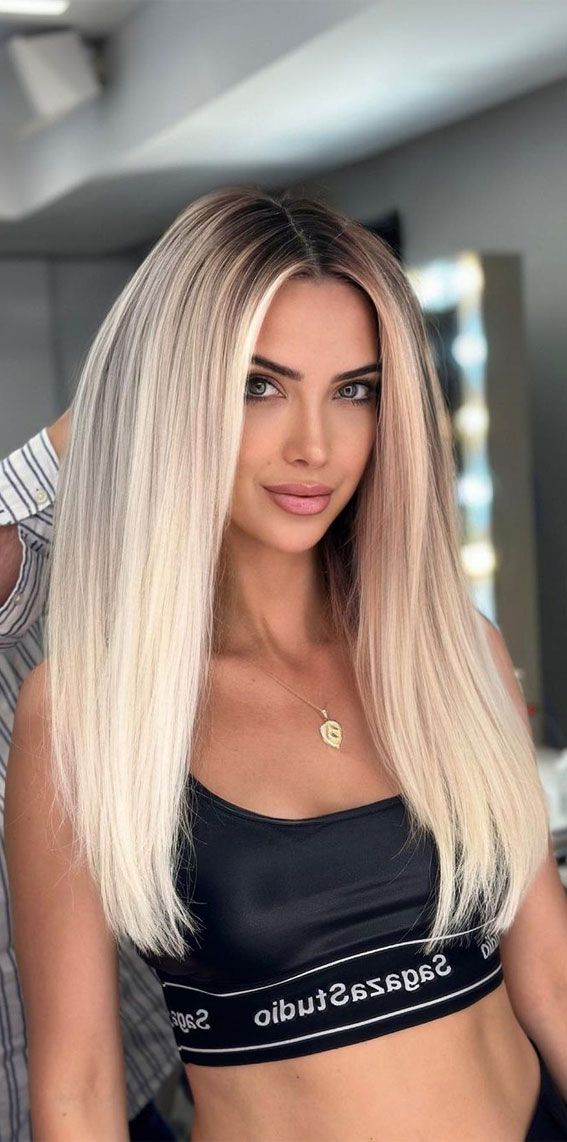Vanilla Blonde Balayage on Fine Hair Vanilla Blonde Balayage on Fine Hair — Blonde Hair 2027 with Dark Roots