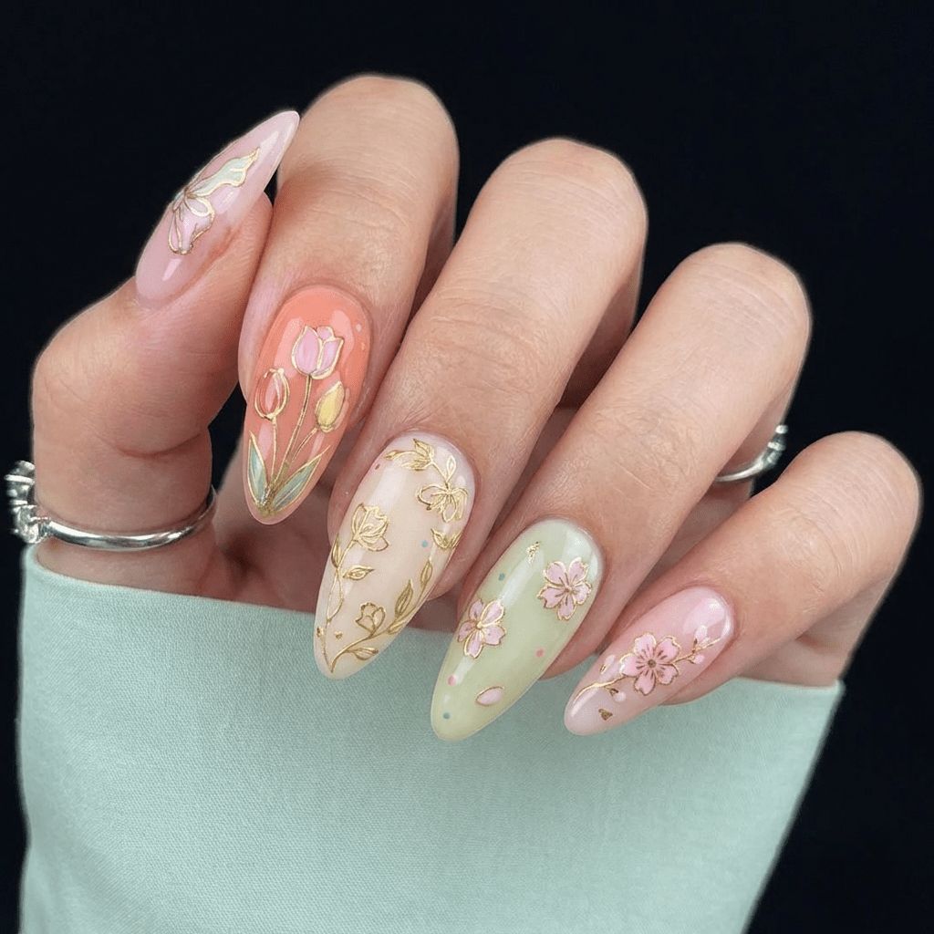 Spring Visual Idea Spring Visual Idea — Floral Stiletto Nails 2027