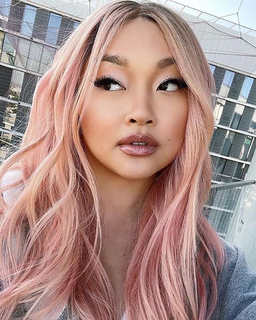 Light Pink Straight Hair With Curtain Bangs — Pink Hair 2027