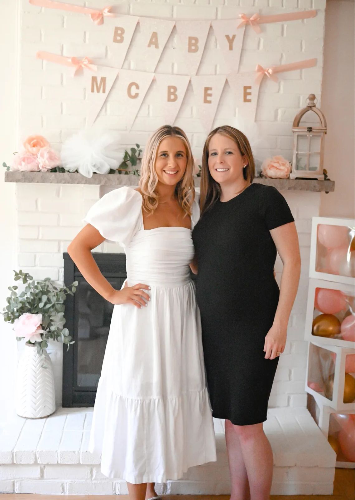 None Visible White Puff-Sleeve Tiered Midi Dress for a Shower None Visible White Puff-Sleeve Tiered Midi Dress for a Shower — Baby Shower Dress 2027 for Guest