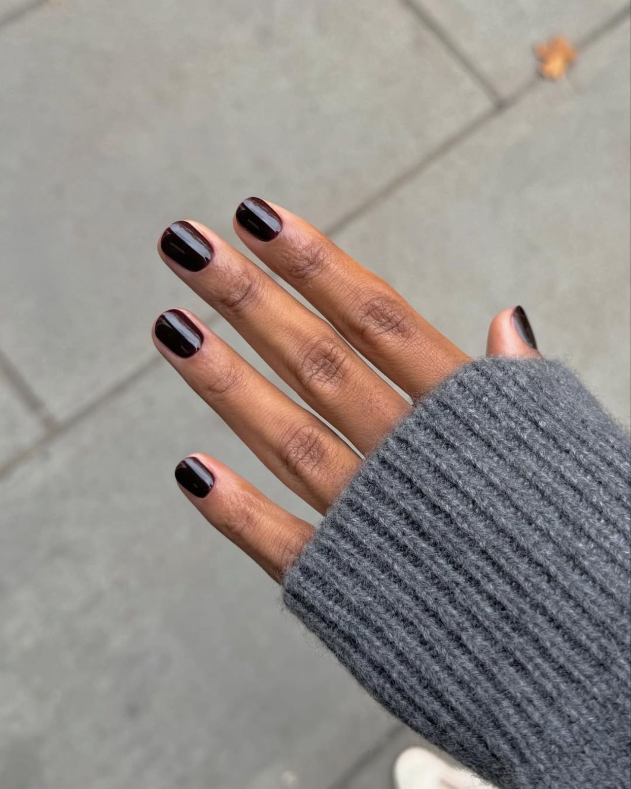 Deep Burgundy Glossy Short Nails Deep Burgundy Glossy Short Nails — Medium Length Winter Nails 2027