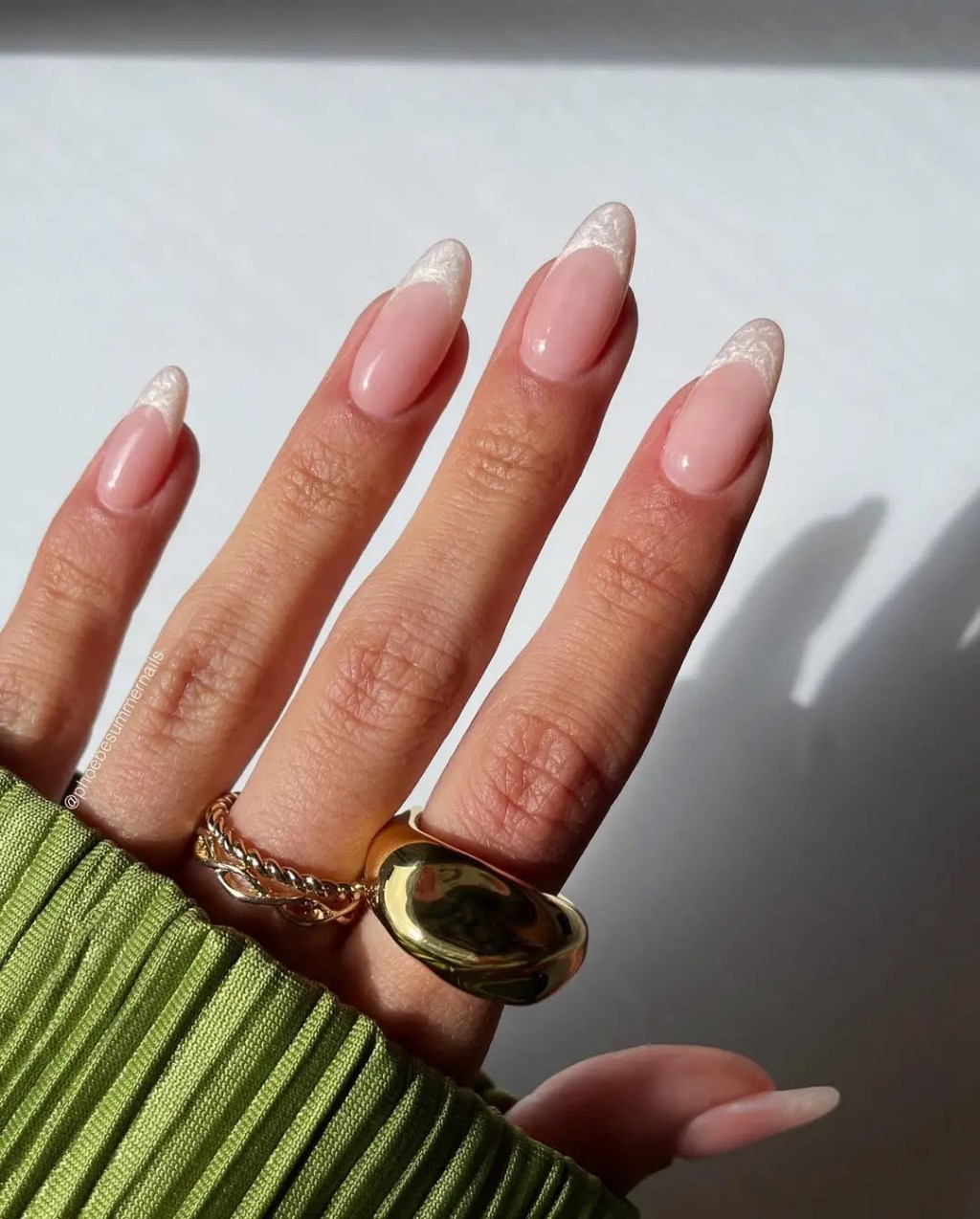 Lace-Pattern French Tip Medium Ovals Lace-Pattern French Tip Medium Ovals — Date Night Nails 2027