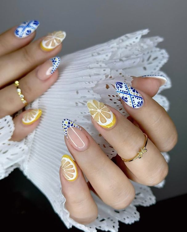 Nude French Tips With Lemon Accents Nude French Tips With Lemon Accents — Lemon Nails 2027