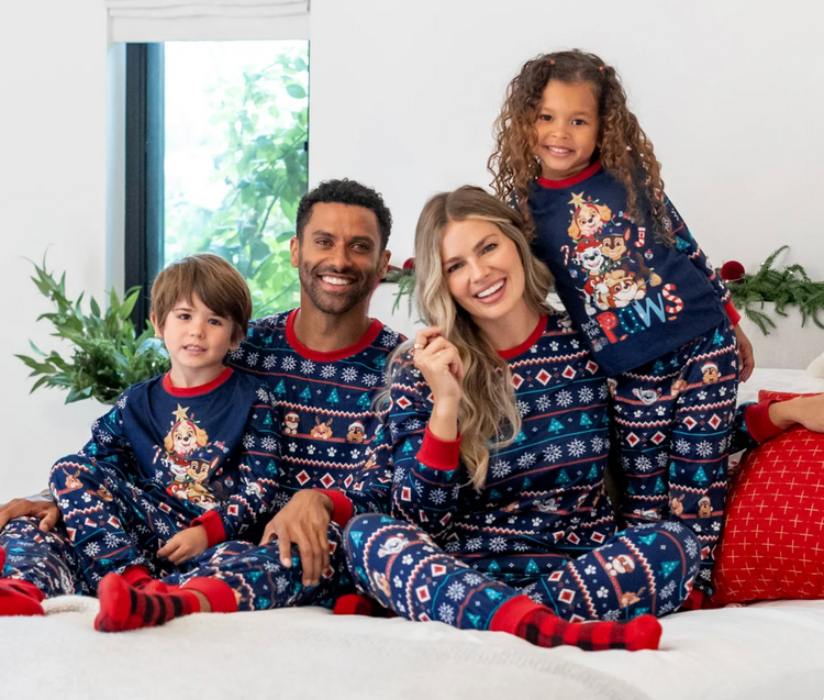 Navy Blue Snowflake Character Pajamas Navy Blue Snowflake Character Pajamas — Matching Family Christmas Outfits 2026