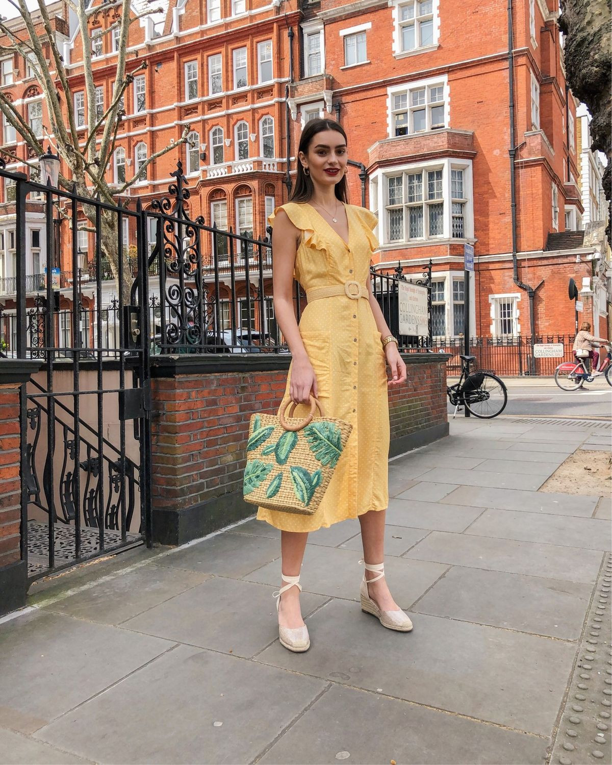 Nude Espadrille Wedges with a Yellow Midi Dress — Vacation Espadrilles Outfits 2027