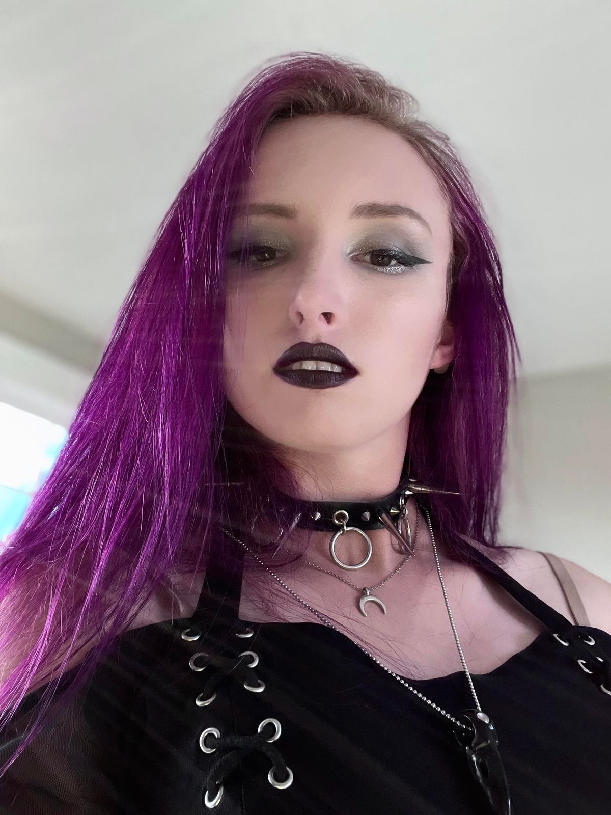 Straight Vibrant Purple With Wispy Bangs Straight Vibrant Purple With Wispy Bangs — Goth Hair Color 2027
