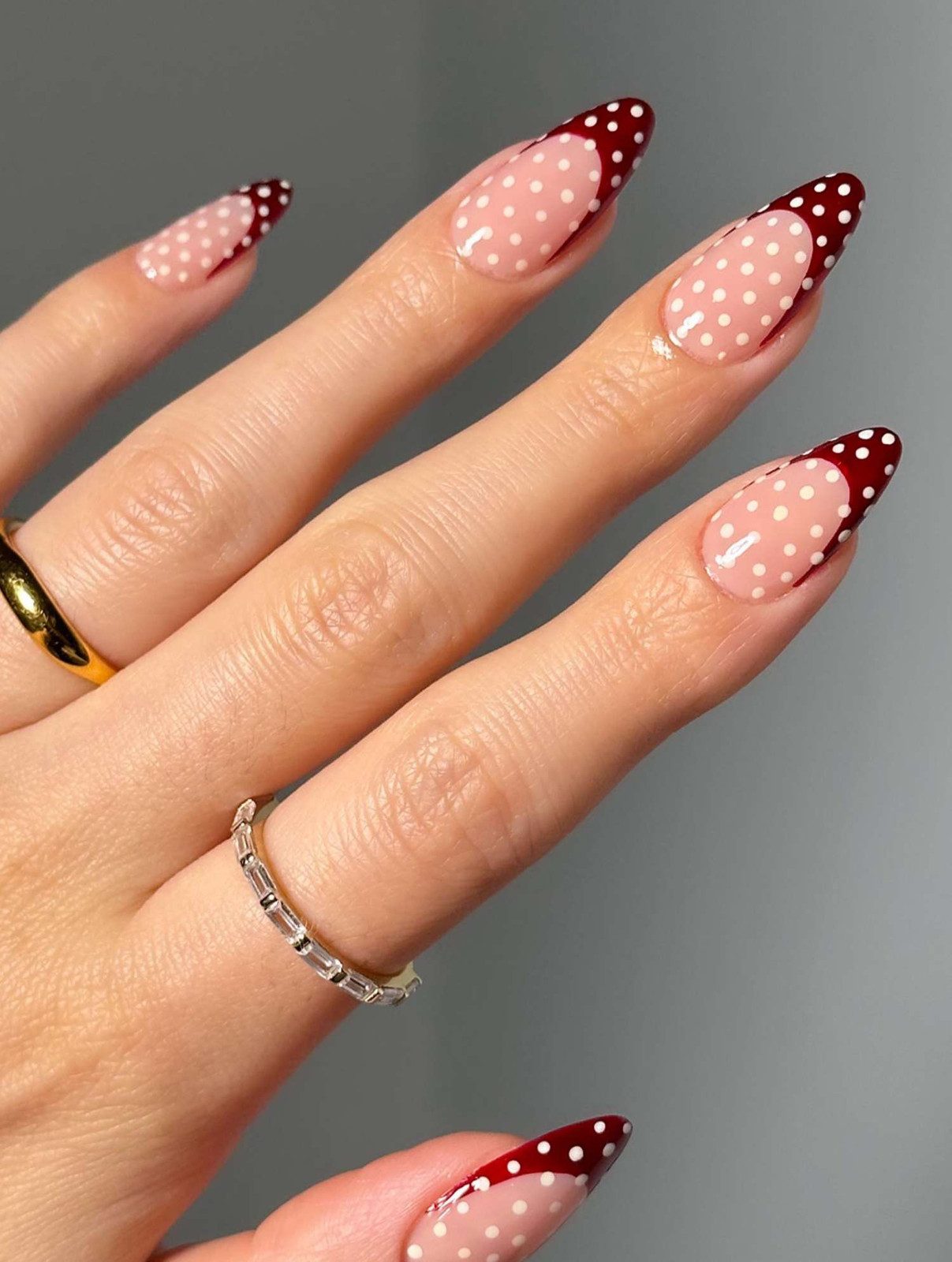 Short Almond Bright Red French — Red French Tip Nails 2027