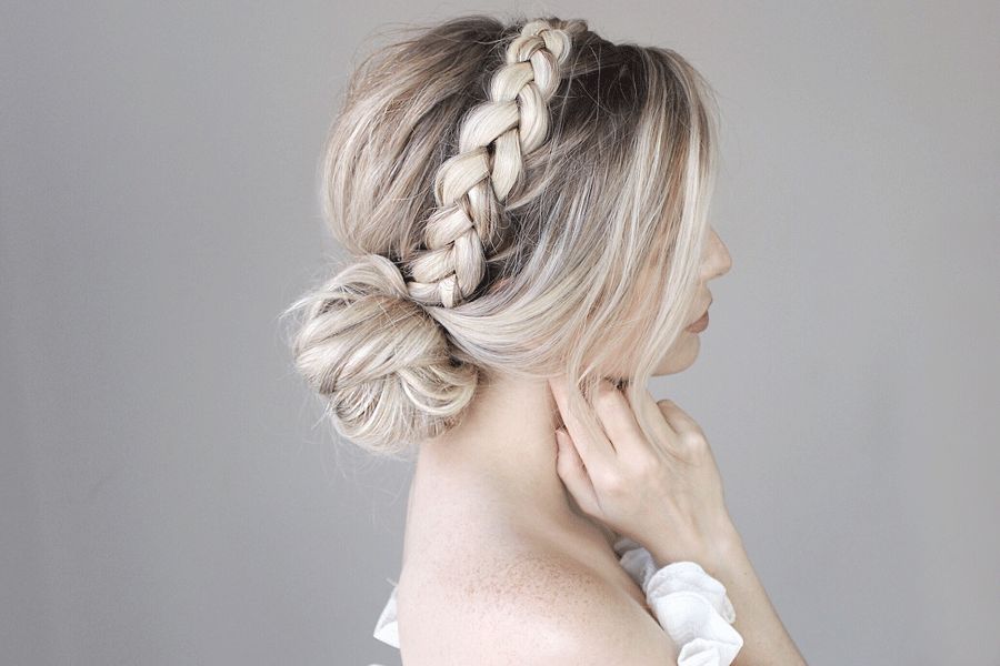 Fine Wavy Braided Headband Bun Fine Wavy Braided Headband Bun — Braided Bun 2027