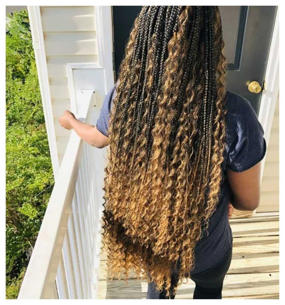 Dramatic Dark Brown to Blonde Ombre Knotless Braids — Ombre Knotless Braids 2027