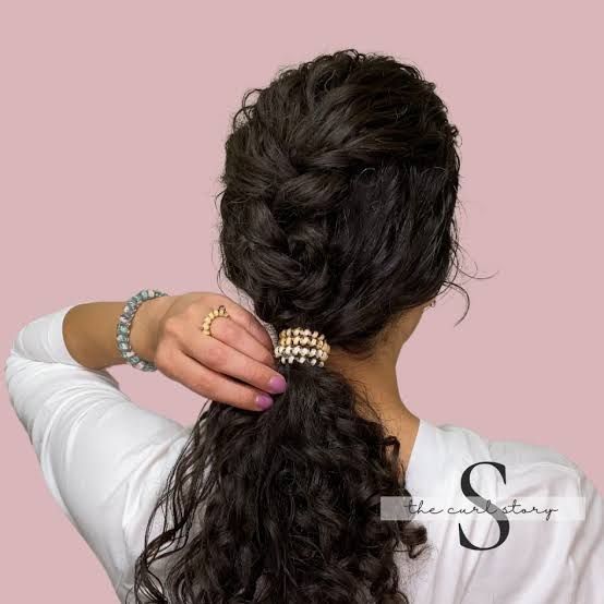 Braided Ponytail With Cascading Curls Braided Ponytail With Cascading Curls — Summer Updos 2027