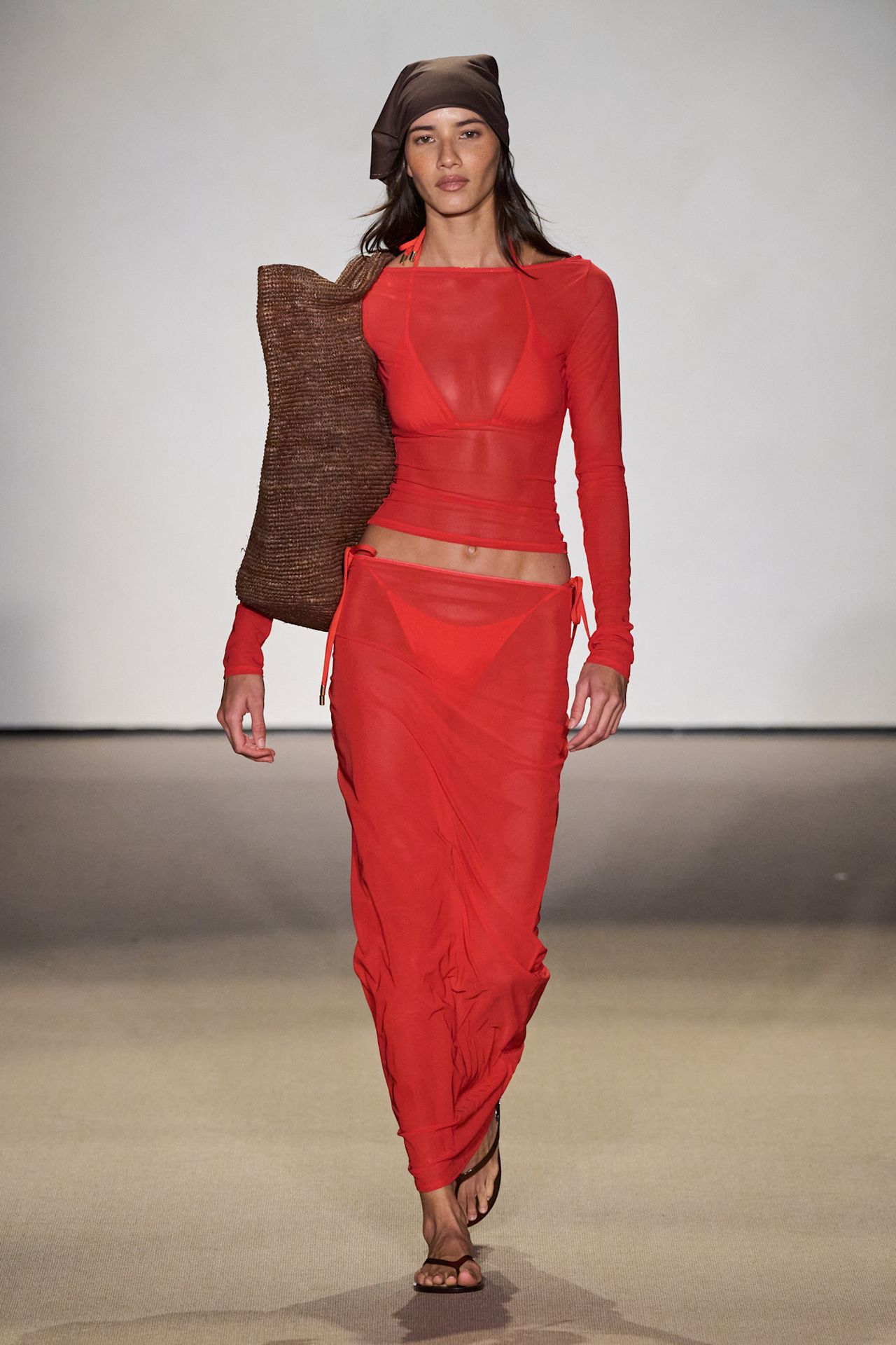 Sheer Red Maxi Skirt and Bikini for Beach Resort Sheer Red Maxi Skirt and Bikini for Beach Resort — Miami Outfits 2027