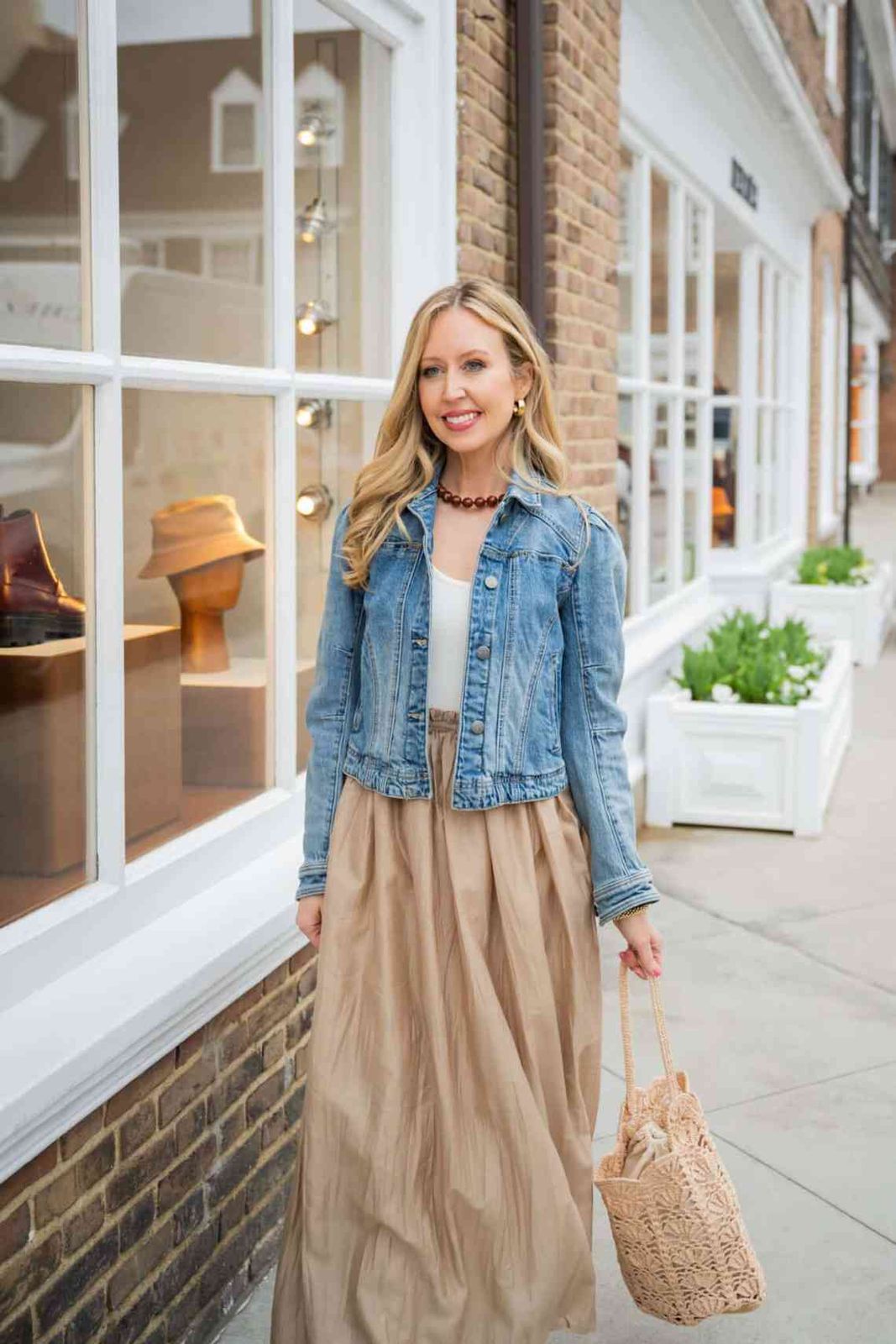 Maxi Skirt and Denim Jacket for Breezy Casual Style — Casual Outfits 2027 for Skinny Girls