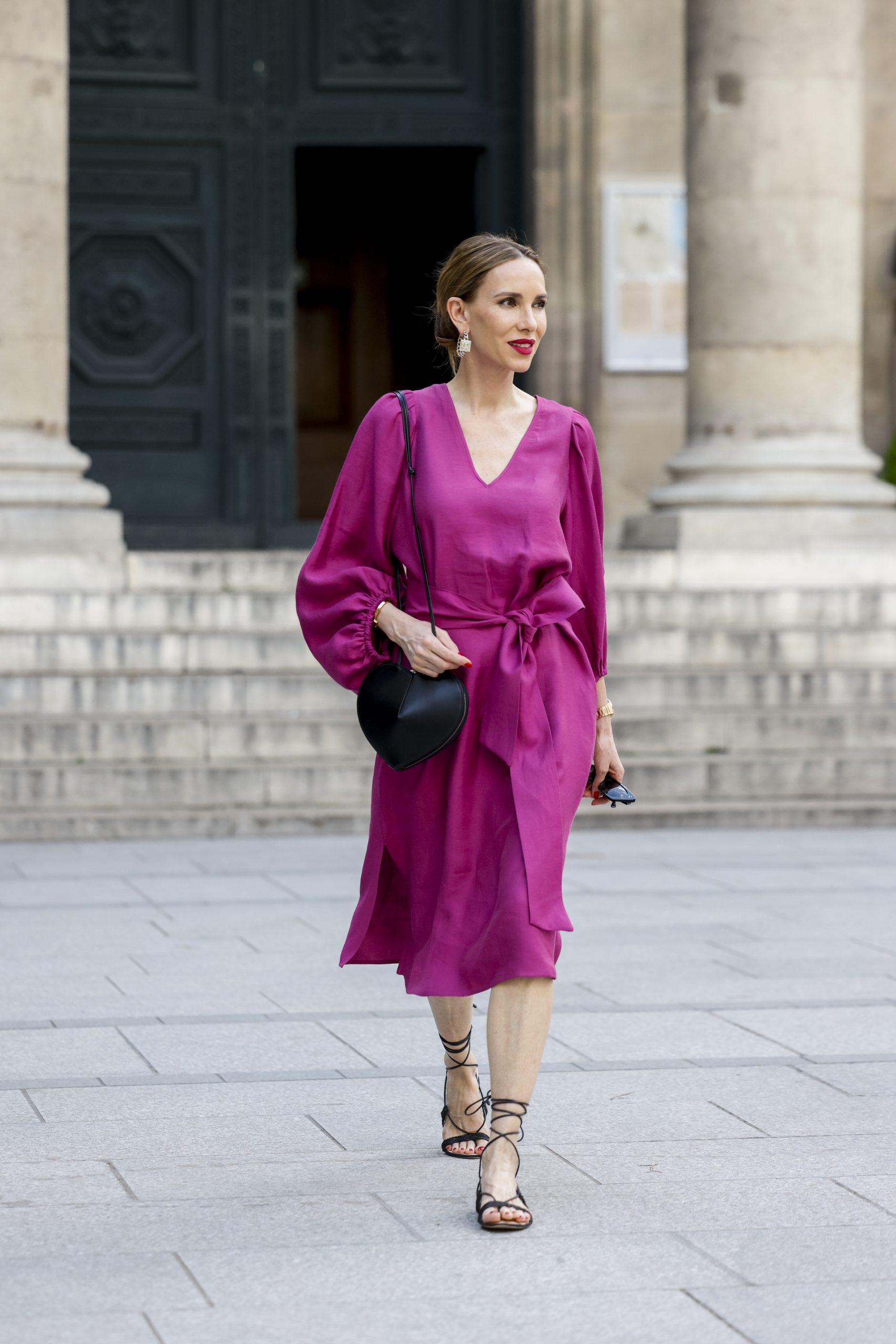 Vibrant Fuchsia Wrap Dress for a Confident First Impression — First Day of Work Outfits 2027