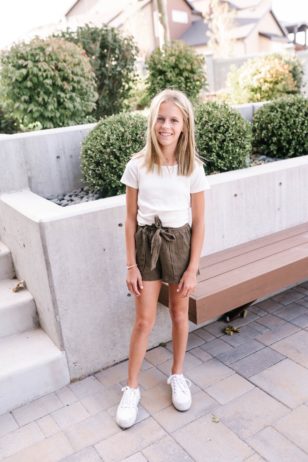 Ribbed Tee with Paperbag Waist Shorts Ribbed Tee with Paperbag Waist Shorts — Cute Outfits 2027 for Tweens