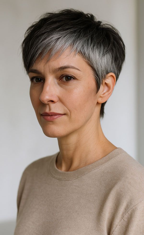 Dark Base Silver Highlighted Pixie Dark Base Silver Highlighted Pixie — Ombre Pixie 2027