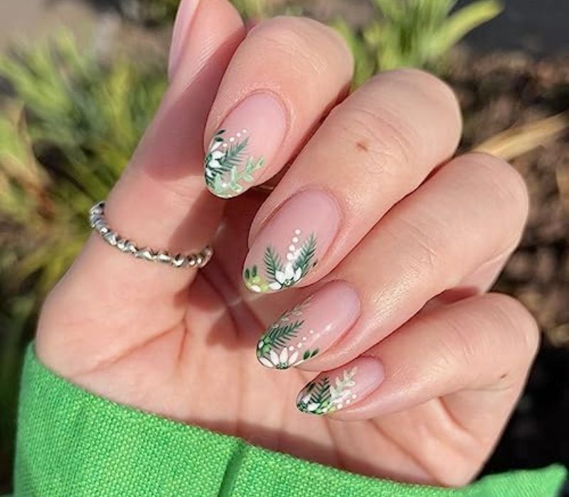 Sheer Nude Botanical Tip Art Sheer Nude Botanical Tip Art — Nail Art 2027 for Beginners